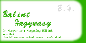 balint hagymasy business card
